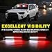 SMALLFATW Emergency Dash Strobe Light 80 LED Warning Hazard Flashing Light Bar Visor Interior Windshield Traffic Safety Lights for Volunteer Firefighter Vehicles Trucks (2x14 inch, Red/White)