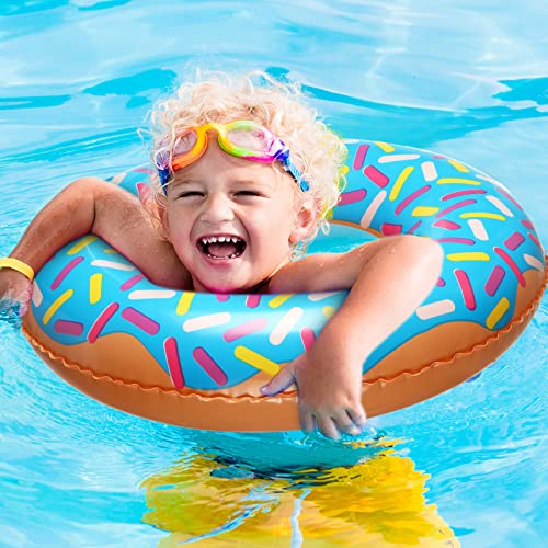 8 Pcs Kids Inflatable Donut 21.7 Inch Sprinkle Donut Pool Floats Doughnut Inflatable Swim Tube Toys Colorful Donut Party Decorations Floating Ring For Swimming, Floating (Multi Colors) #TOP6