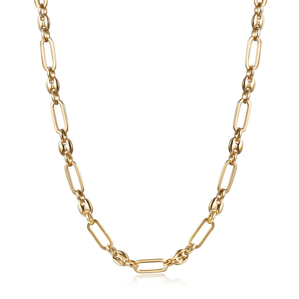 CIUNOFOR 14k Gold Filled Livit Coffee Bean Necklace For Women Mariner Livit Coffee Bean Jewelry For Girls Bean Charm Necklace For Women Girls Simple and stylish coffee bean Jewelry, Metal