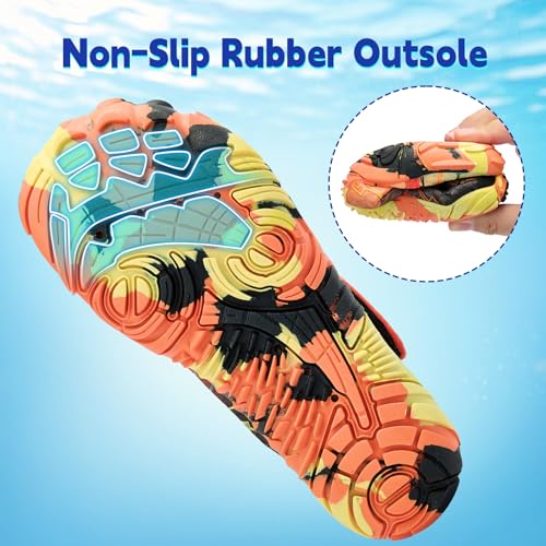 Image of Kids Water Shoes Boys Girls - Wide Toe Box Quick Dry Barefoot Shoes Breathable Non Slip Aqua Athletic Sneakers for Swim Beach Pool Kayak Hiking Sand Walking Travel Essentials (Little Kid /Big Kid)