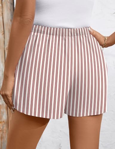 Image of LOMON Womens Boxer Shorts Casual Summer 2026 Pajama Lounge Sleep Pj Gingham Plaid Shorts Y2K Beach Bottoms