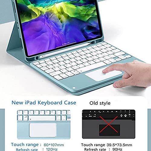 QYiiD Capa de teclado com touchpad para iPad 10ª geração 10.9 (2022), capa de teclado fofa redonda c