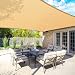FLY HAWK Sonnensegel Rechteckig,Wasserdichter Sonnenschutz,Winddurchlässig Sonnensegel mit 95% UV Schutz für Outdoor Garten Balkon Terrasse Camping/3,04×4,87m Sand