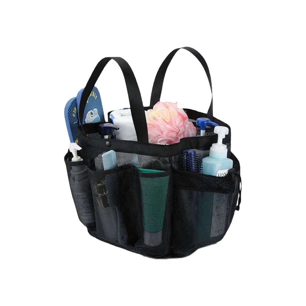 kamuavni Mesh Shower Caddy Tote Large College Dorm Bathroom Organizer with 8 Pockets Hanging Portable Tote Bag for