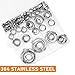 Sieqioor 117PCS 16 Sizes Single Ear Hose Clamp, 304 Stainless Steel Ear Clamp Kit(5.3-48.5mm), Stepless Hose Clamps Cinch Rings for Automotive, Home Appliance Line and Plumbing.