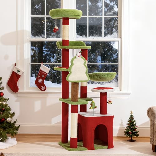 Torre para gatos COSIEST de 55 pulgadas interior miniatura 6