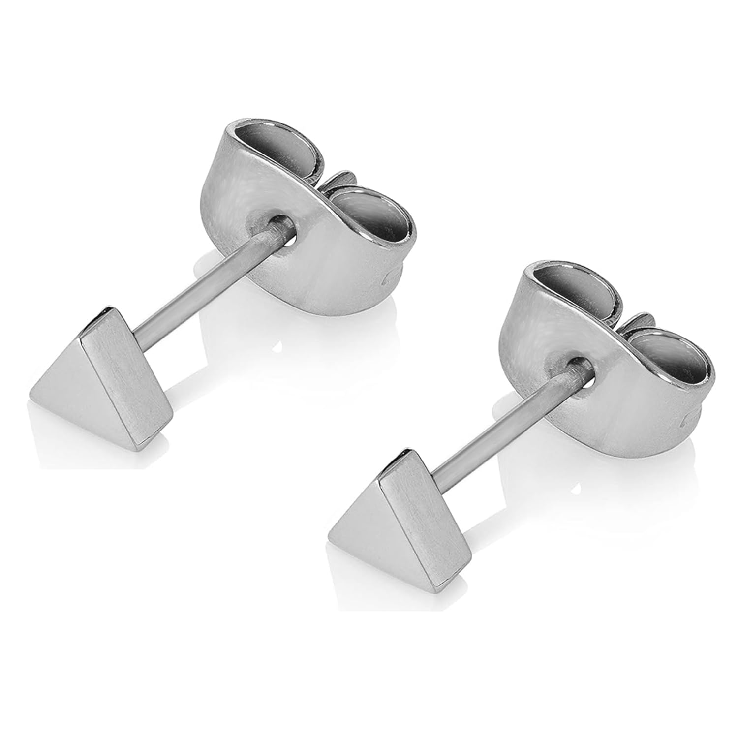 peora Silver Plated Triangle Shape Stud Earrings Fashion Jewellery Gift for Men & Boys-picture-21