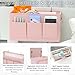 Edudif Dual-purpose Bedside Caddy Bedside Organizer, Bed Caddy with 6 Pockets, Versatile Bedside Storage Solution Magazine Remotes holder, ideal for Home, Dorm, Hospital, Crib Bed (Pink)
