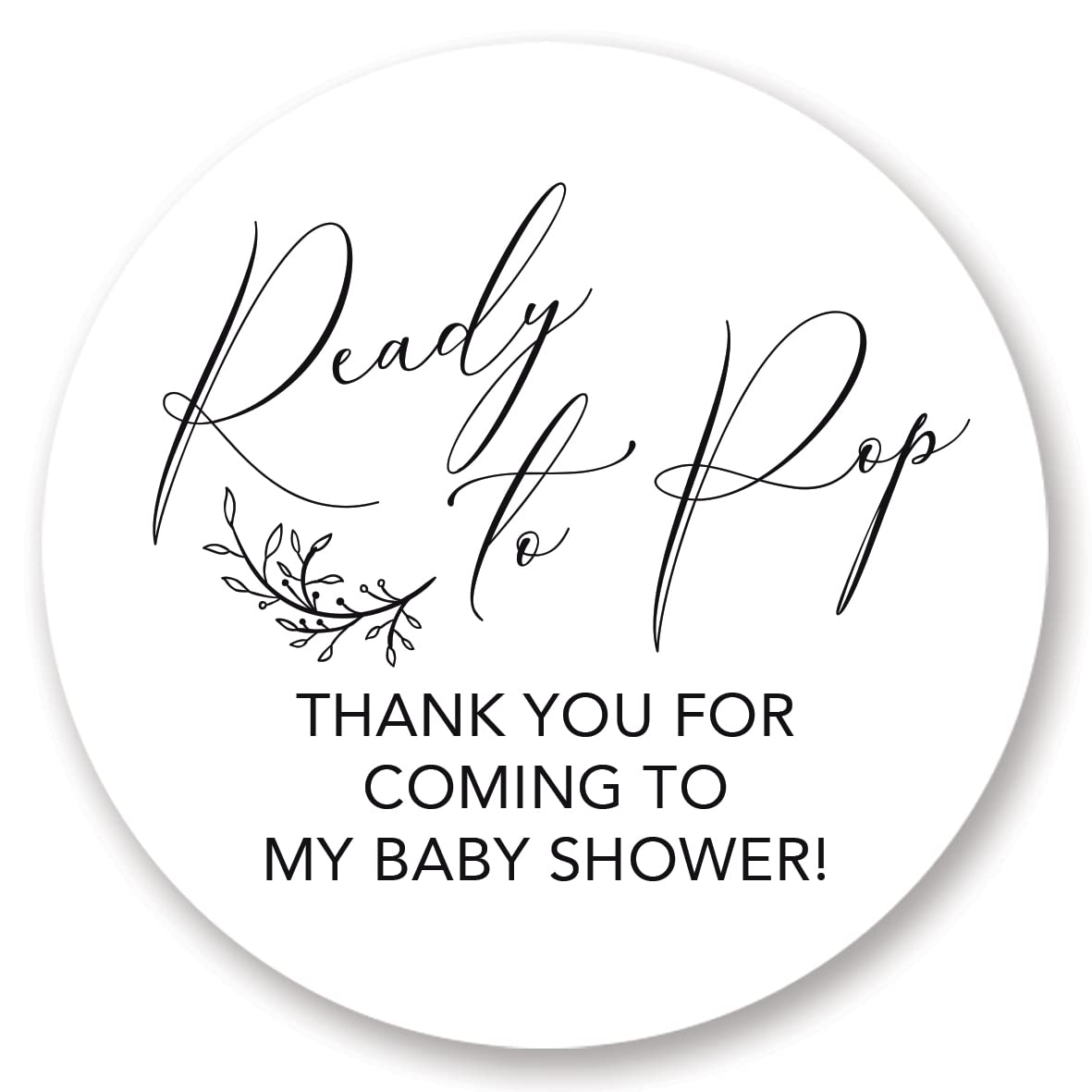 Ready to Pop' Baby Shower Favour Popcorn Stickers Labels (37mm (35 per Sheet), White Non-Personalised)