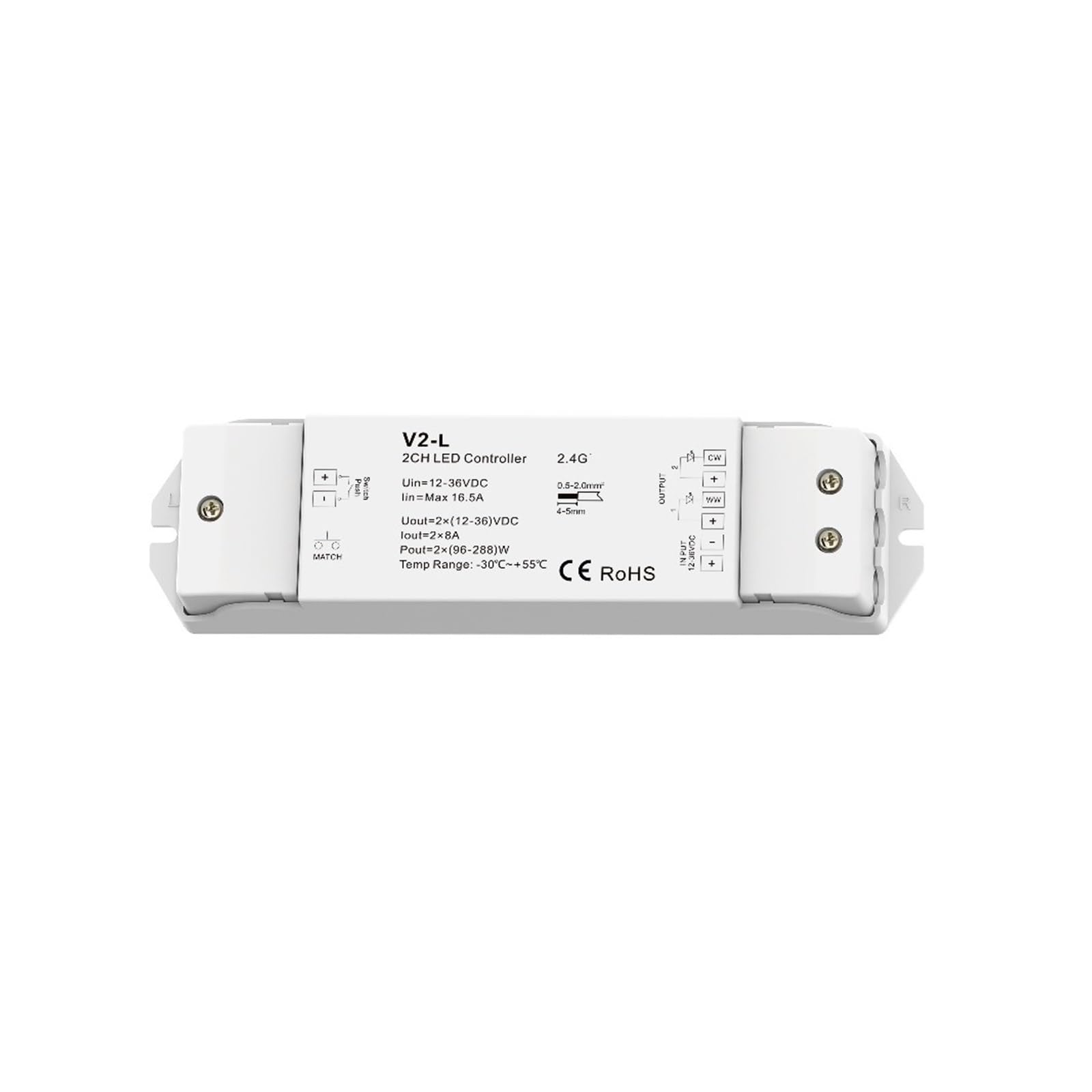 Controlador LED V2-L regulador de intensidad CCT y monocolor para barra de luz de 12V a 36V