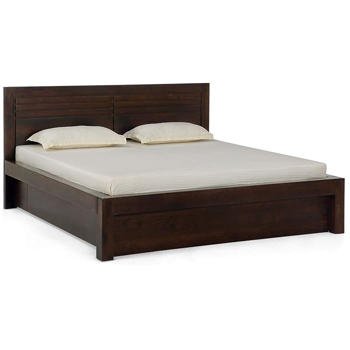 Buy Woodstage Sheesham Wood Arlene Queen Size Bed with Drawer Storage