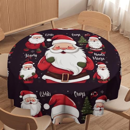 Nappe ronde de Noël lavable pour protéger la table à manger avec élégance