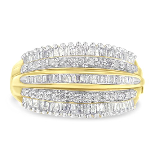 Original Classics 10K Yellow Gold Diamond Crown Shape Band (9/10 cttw, H-I Color, SI2-I1 Clarity) - Size 7