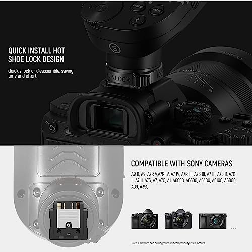 Image of NEEWER Upgraded QPRO-S TTL Wireless Flash Trigger Compatible with Sony 1 /8000s HSS Large Screen Slanted Design 5 Group 9 Customizable Functions for Q4 Q3 Z1 Z760 NW420 S101-300W PRO /400W PRO