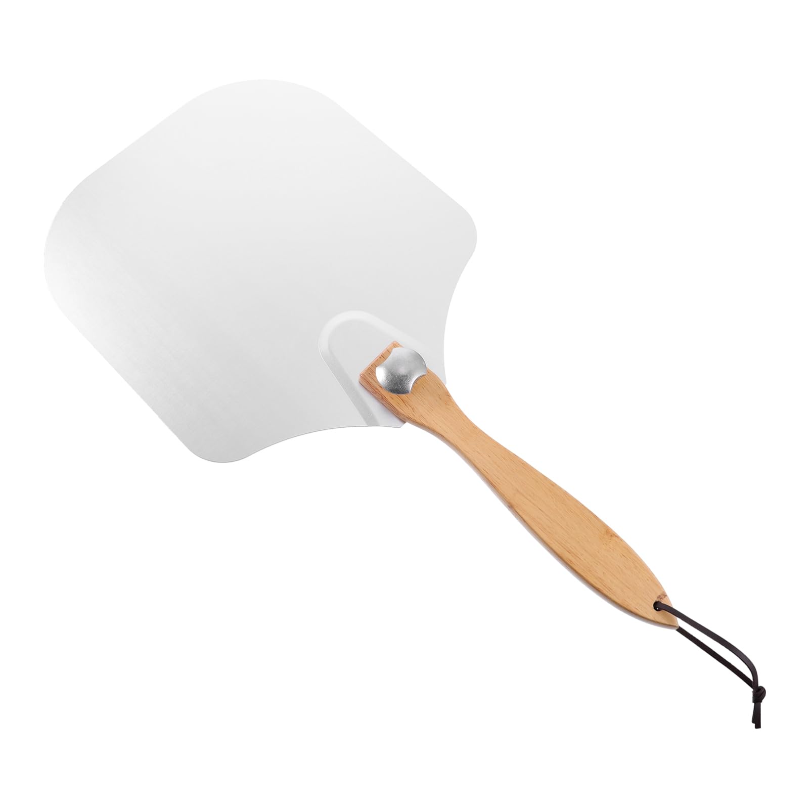 Espátula para Pizza de Acero Inoxidable Plegable con Mango de Madera | Blanco, Resistente Oxidación, Herramienta DIY para Cocina, Referencia de Palas para Pizza