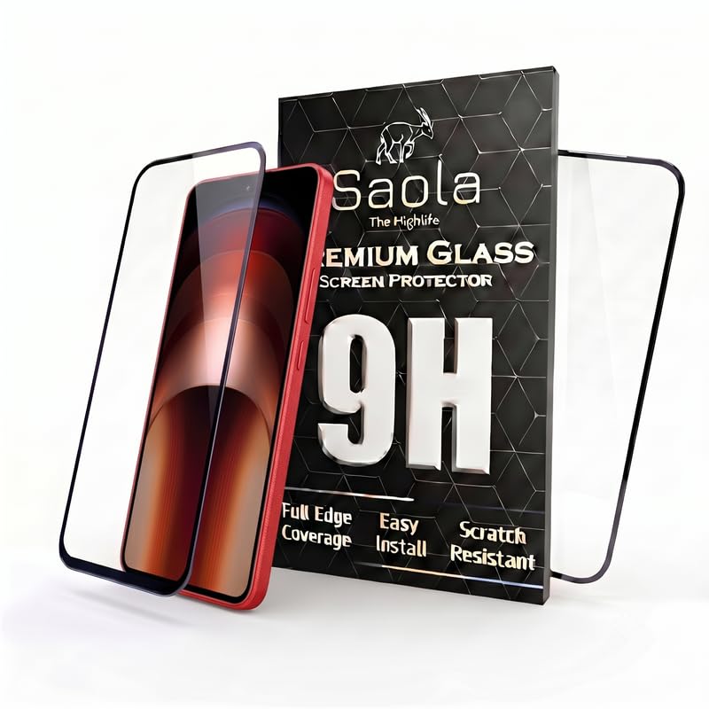 Image of Saola HD+ Oleophobic Tempered Glass For IQOO Neo 9 Pro (Pack Of 2) with Hassle-less Installation Kit. Full screen Coverage. 6.78 inch