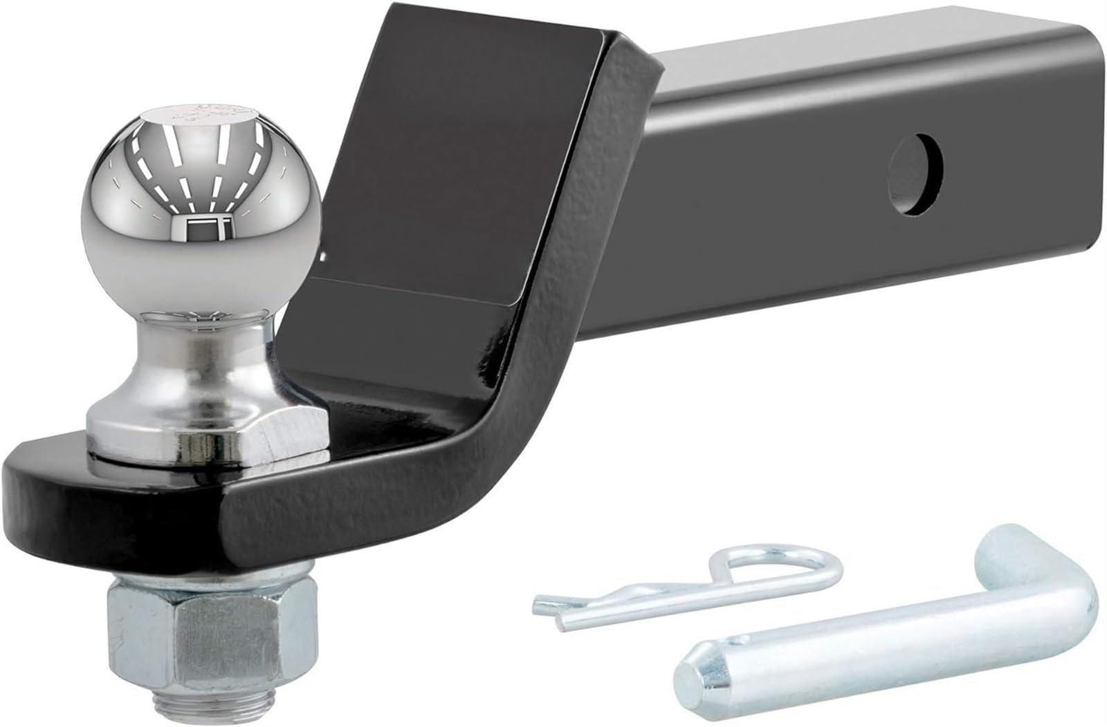 THE WHITE SHOP45034 Trailer Hitch Mount with 1-7/8-Inch Ball & Pin, Fits 2-Inch Receiver, 7,500 lbs, 2-In Drop, black