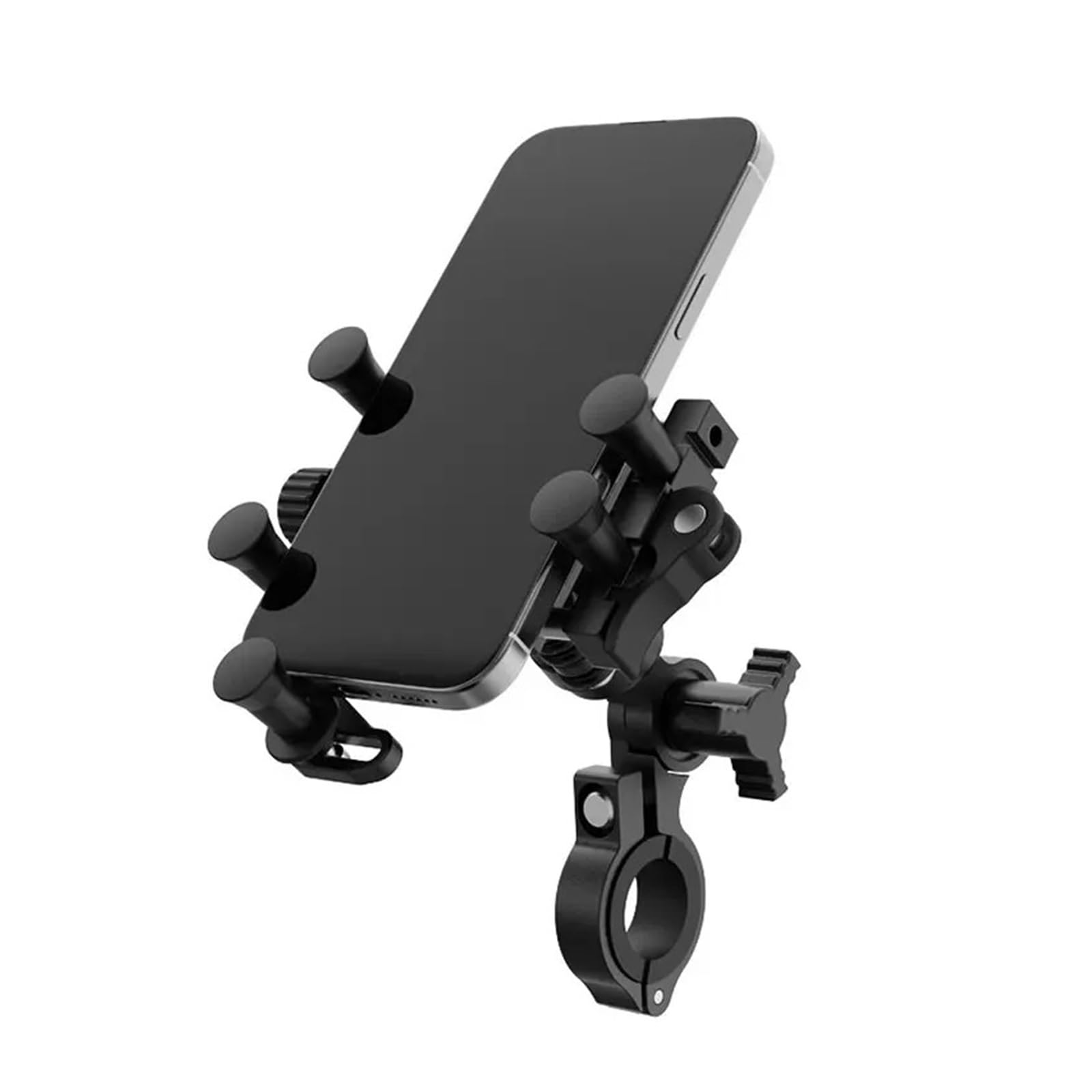 Supporto Per Telefono Moto Porta Cellulare Moto Staffa GPS per moto | Nuovo Supporto Mobile Universale Ammortizzante Staffa Di Navigazione Per Bici Lega Rotante A 360°(D Black)