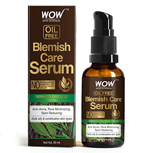 WOW Skin Science Blemish Care Serum – OIL FREE – Anti Acne, Spot Reducing – No Parabens, Silicones, Synthetic Fragrance & Color – 50mL