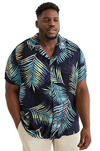 C&A Herren Hemd Kurzärmelig dunkelblau 6XL
