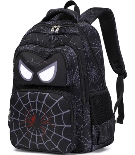 JIANYA Kids Backpack for School Boys, Spider School Bag for Elementary Kids Children, Black - Image 6