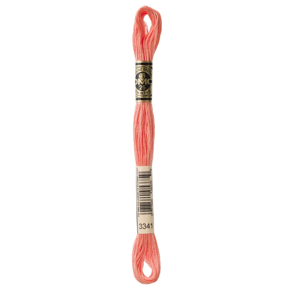DMC Embroidery Floss Mouline Stranded Cotton Thread for Hand Embroidery and Sewing - Colour No: 3341-6 x 8m Skeins