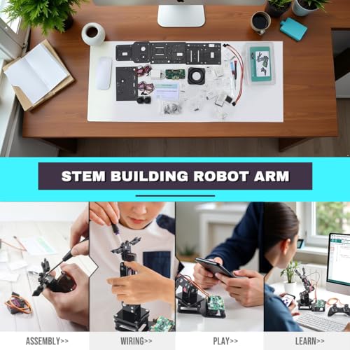 SIYEENOVE Smart Robot Arm for Arduino & ESP32-C3 4DOF Programmable Robotic Arm Building Kit with Joystick/Web App Control for Beginner & Hobbyists, STEM Educational Desktop Mini Arm Easy to Assemble - Image 7