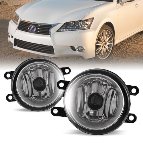 CPW OEM Fog Lights Fit For 2008-2010 Avalon/Highlander 2007-2014 Camry 2009-2013 Corolla 2009-2014 Matrix 2009-2012 Venza 2006-2007 Yaris 2006-2012 RAV4 2007-2008 Solara (Black Housing Clear Lens)