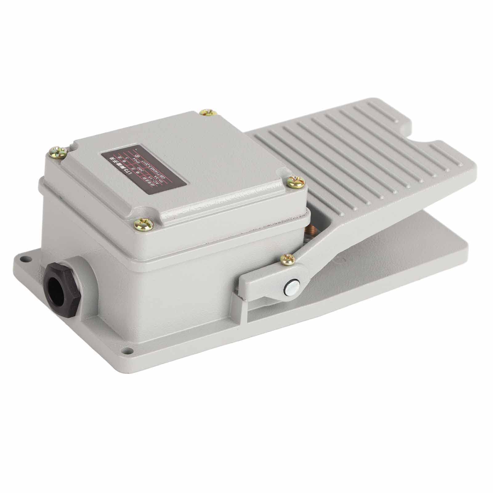 Rugged Aluminum Shell, Momentary Pedal with Silver Contacts, Nonslip Texture Foot Control Switch, Ideal for Instrument, Textile Equipment