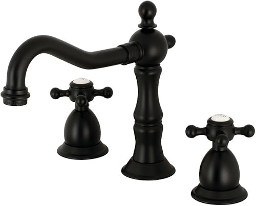 Kingston Brass KS1970BX Heritage - Grifo de baño generalizado, 7-916 pulgadas en alcance de boquilla, negro mate