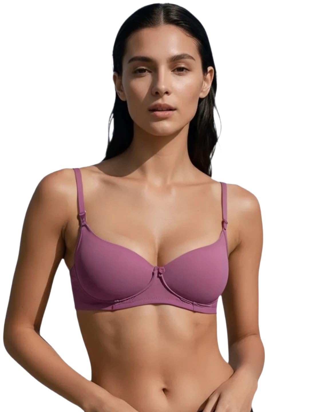 kavya Padded, Non Wired Plus Size Medium Coverage T-Shirt Bra EDEN110MAUVE-picture-16