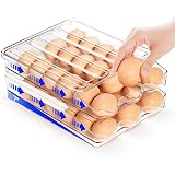 EGGXTEND Egg Holder For Refrigerator, Large Capacity 36 Egg Container For Refrigerator,2-Layer Stack