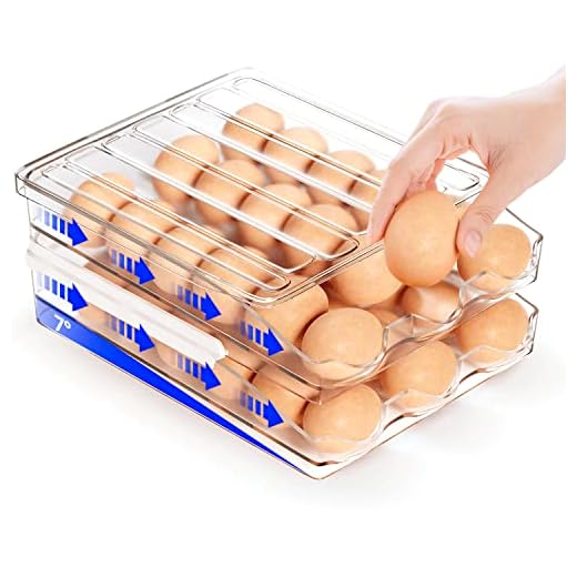 EGGXTEND Egg Holder For Refrigerator, Large Capacity 36 Egg Container For Refrigerator,2-Layer Stackable Egg Tray For Refrigerator & Kitchen, Automatic Rolling Egg Storage Container For Refrigerator