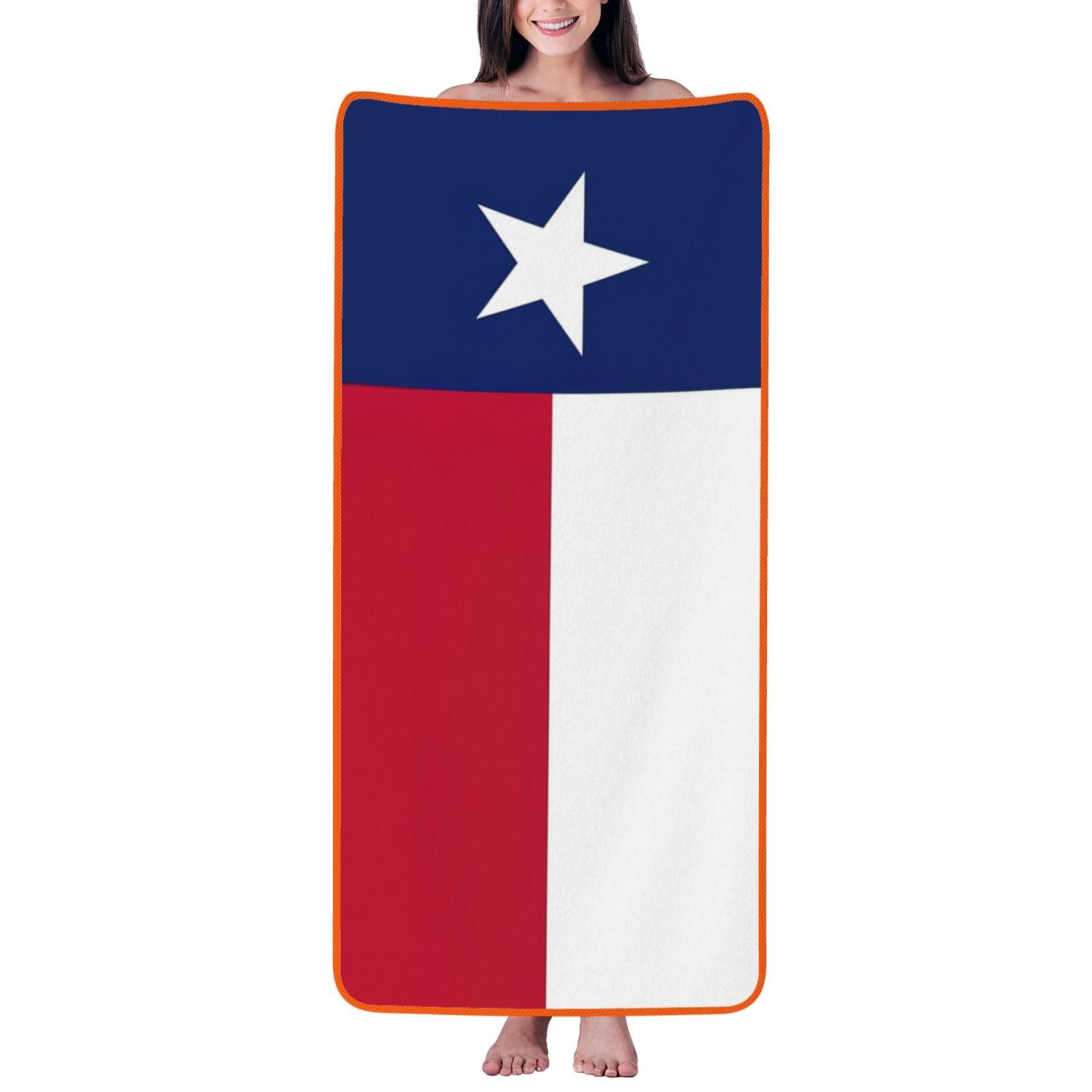 Toalla de baño de secado rápido en terciopelo coral con diseño de Texas