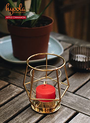 Image of HYOOLA Scented Votive Candles - Apple Cinnamon Votive Candles -12 Hour Burn Time - 9 Pack - European Made