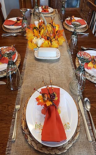 Angel Isabella Fall Themed Napkin Rings - Harvest Maple & Fruits Cloth Napkin Holder For Table Setting thumb #8