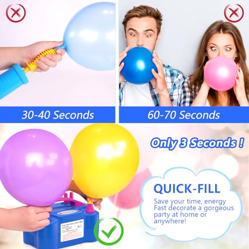 Image of IDAODAN Electric Balloon Pump, Portable Electric Balloon Blower Machine Inflator Air Pump for Party Decorations