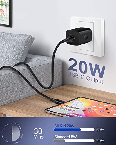 20W Pd Usb C Wall Charger Adapter [60W/6Ft] Usb Type C To Usb-C Cable, Fast Charging 3.0 Block Plug Cube Brick Box, Android Usbc To C Phone Power Charger Cord For Samsung Galaxy, Google Pixel Zte Moto #TOP5