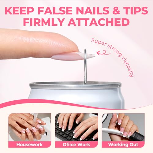 Image of UNA GELLA 15g Nail Glue for Press On Nails with 20ml Nail Glue Remover Kit | Quick Dry Semi Solid Glue, No U V Lamp Needed, Non-Acetone Gentle Remover, Strong Hold Nail Tips Glue Gel, for DIY Manicure