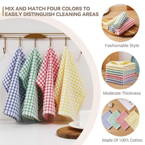 Image of AYUS Dish Cloths for Kitchen Washing Dishes, Super Absorbent Dish Rags, Cotton Terry Cleaning Cloths 13x13 Inches (Terry Dish Cloth, Pack of 12)