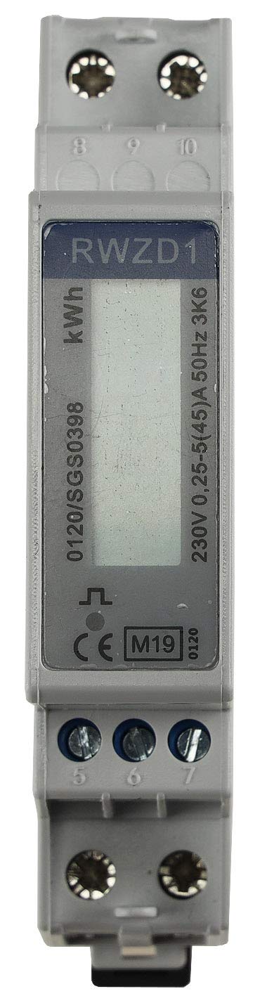 Wechselstromzähler für DIN Trägerschiene 1-phasig 5A, 161-300V, 1TE, digital LCD