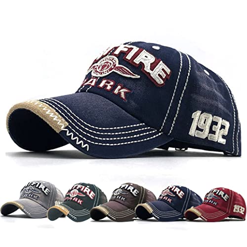 CheChury Casquette de Baseball Vintage Sport Denim Casquette Réglable Unisexe Jeans Chapeau Hip Hop Distressed Trucker Hat
