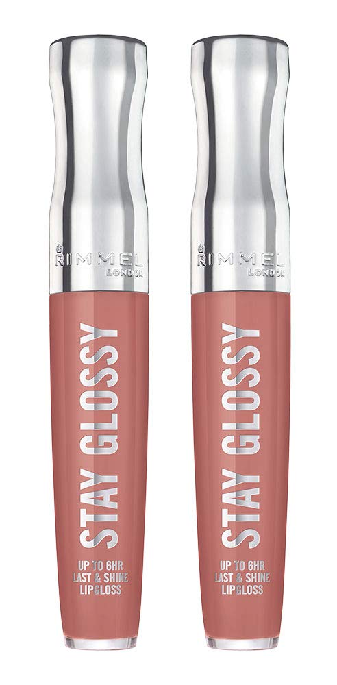 Rimmel Stay Glossy 6HR Lip Gloss Bare Minimum 0 18 Fl Oz Pack of 2