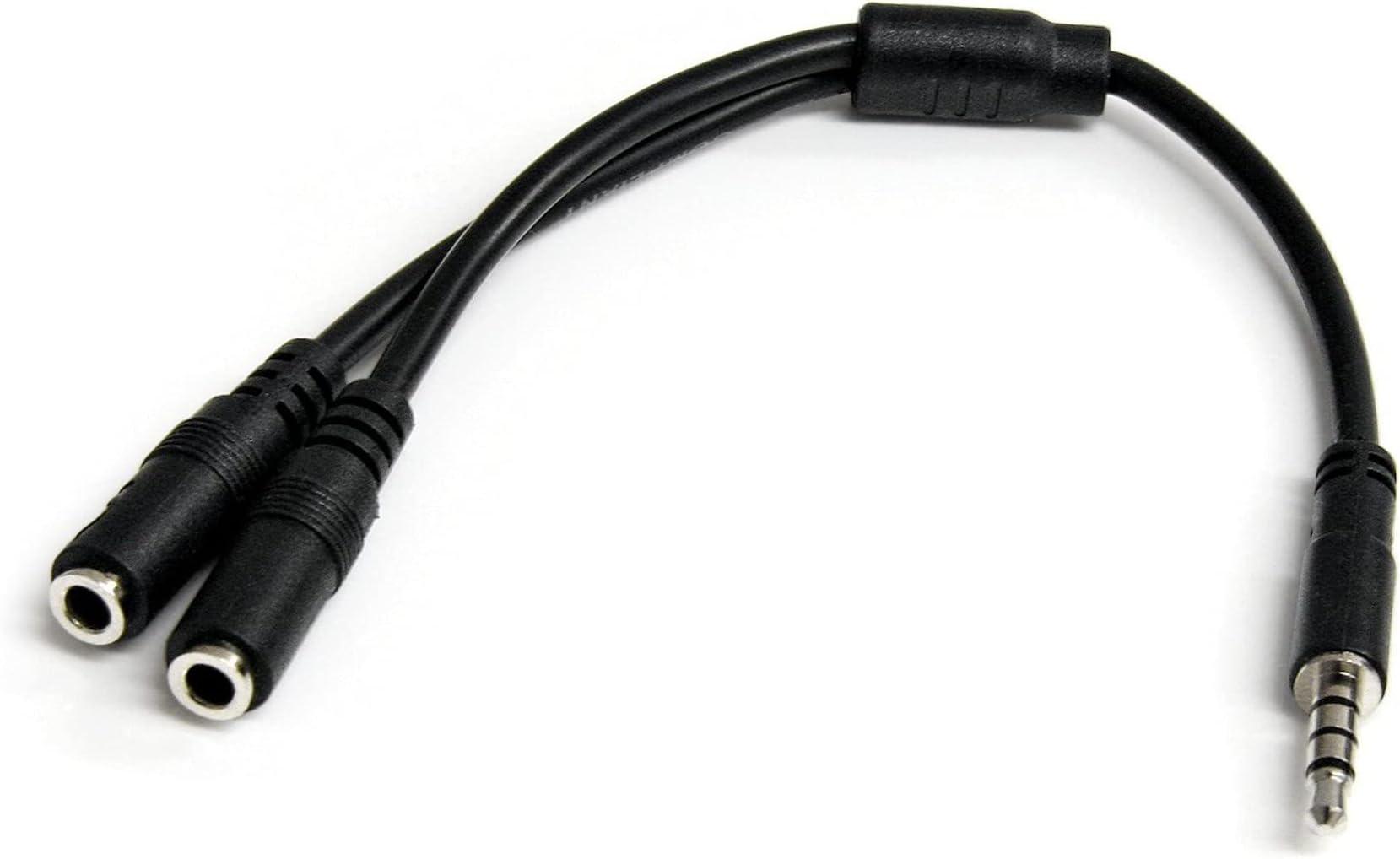 StarTech.com Headset Adapter, Microphone and Headphone Splitter - 3.5mm Male Aux to 3.5mm Female Audio & Mic Combo Jack Y Cable for Laptop / PC (MUYHSMFF)