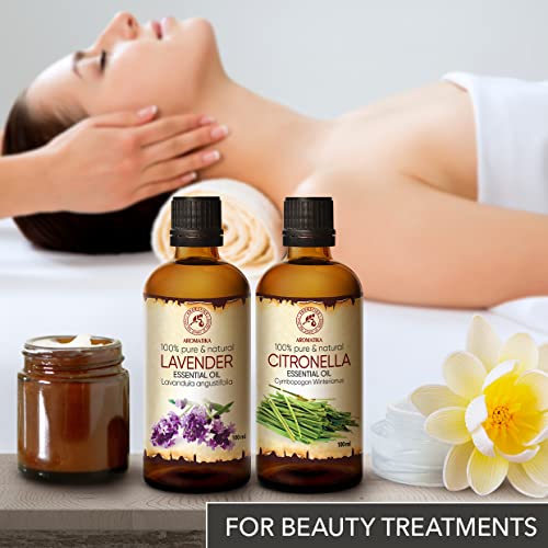 Aceite Esencial de Lavanda - Aceite Esencial de Citronela 2x100ml - Lavandula Angustifolia - Cymbopogon Winterianus - Aceite de Citronela para sauna - Aceite de Lavanda para el buen humor - imagen 5