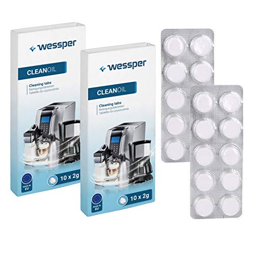 Wessper 20 tablettes de nettoyage pour machines à café et expressos