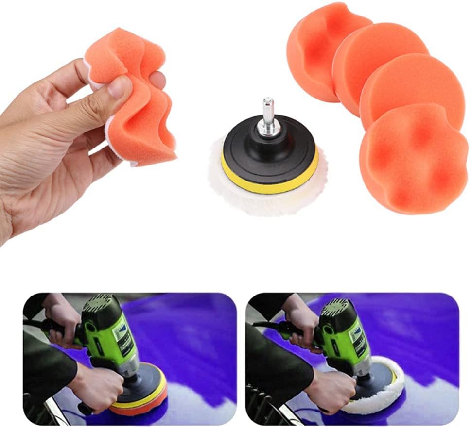 8個/セットカーポリッシングパッド3/4/5/6/7インチスポンジバフワックスボートカーポリッシュバッファードリルホイールポリッシャ