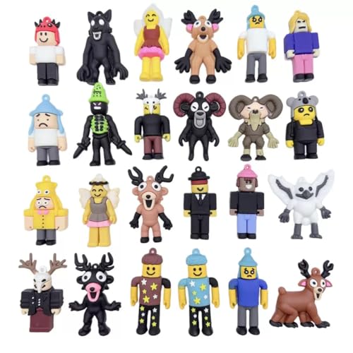 24PCS 99 Nights in The Forest Action Figure Keychain Decoration, Funny Animals, Unique Key Chain, Decor Gifts for Fans Office Room Figurine