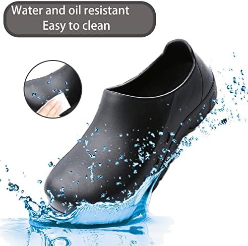 Mnplciea Tuinschoenen voor heren, waterdicht, antislip, kookschoenen, lichte keukenschoenen, werkschoenen, tuinklompen, zwart, 39 EU