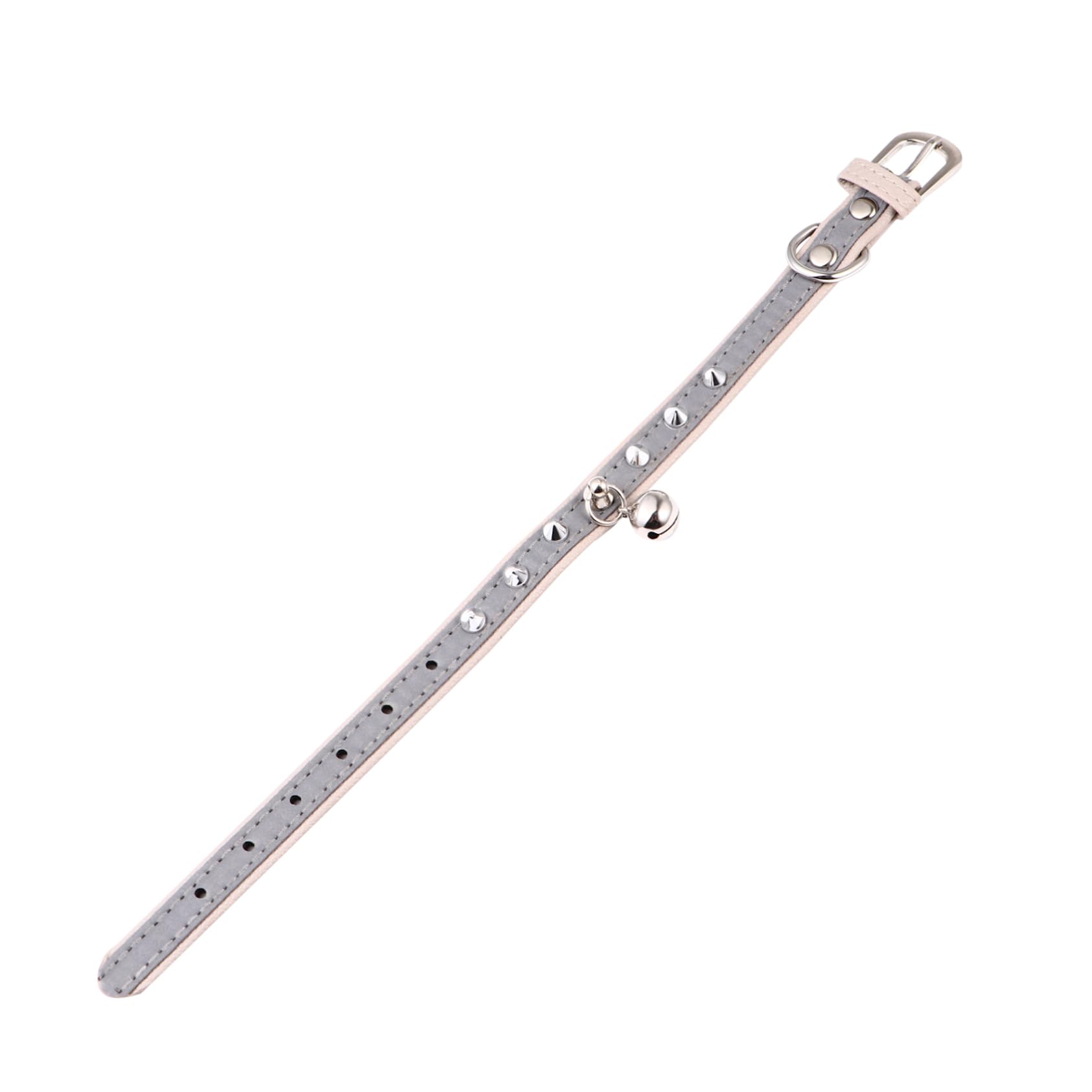 BCOATH Adjustable Bell Collar for Cats Dogs Reflective Pet Necklace Rivet Studs